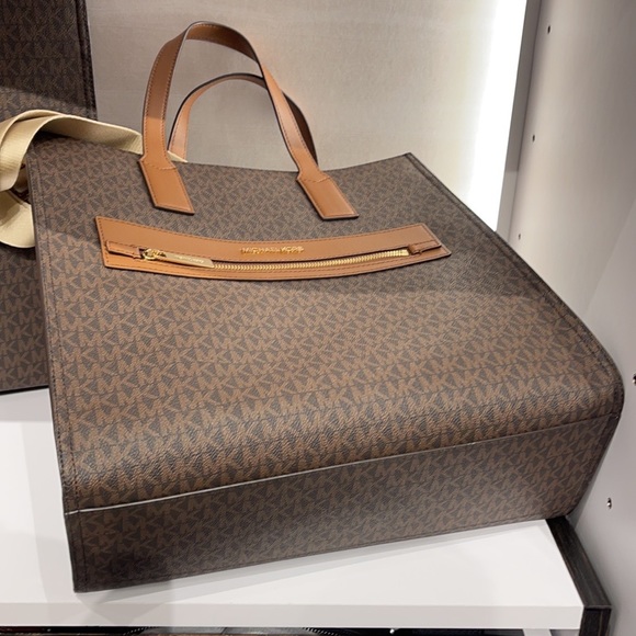 MICHAEL KORS KENLY LARGE NS GRAPHIC LOGO TOTE SATCHEL SHOULDER BAGMK SIGNATURE - Picture 11 of 16